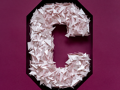 C for Crystal | COLORS crystals hand crafted illustration paperart papercraft photography set design typography