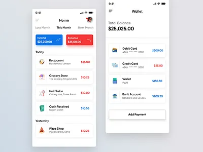Personal financial management app android app finance app ios money money app personal ui ux walllet app
