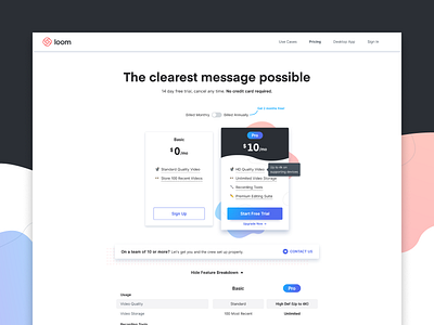 Pricing Page cards pricing screen recording ui web design
