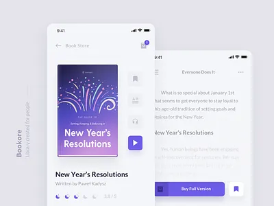 Bookore - Mobile App app book book app book store clean design interface product project read typogaphy ui ux
