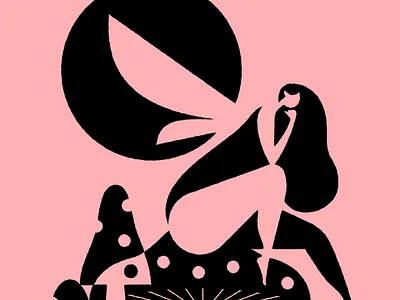 Fairy beast a week fairy geometric illustration mythology negative space
