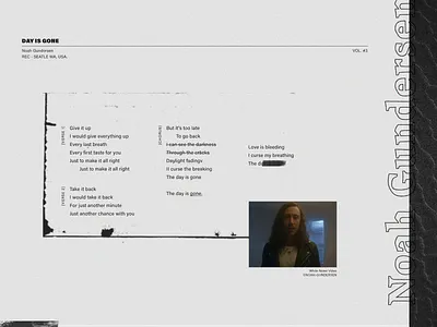 Day Is Gone clean design editoral grid layout music typography ui ux web desgin