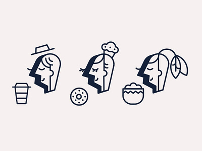 Him & I Cafe icons cafe coffee coffee branding design icons icons design logos restaurant branding