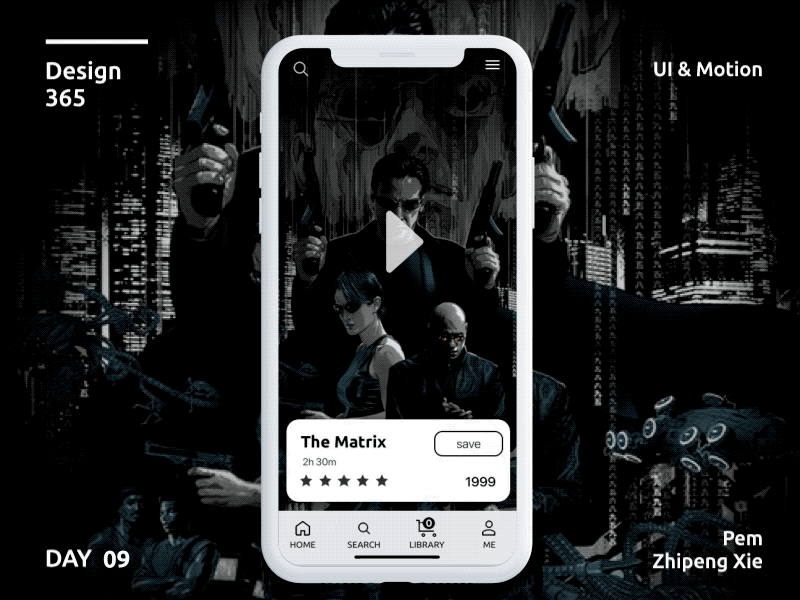 Day 09 - Movie app animation #Design365 appdesign dailyui iosapps iosdesign mobileapp prd prototype sketchapp ui uidaily uidesign uigradient userexperience userinterface userinterfacedesign uxdaily uxgradient uxigers web websites