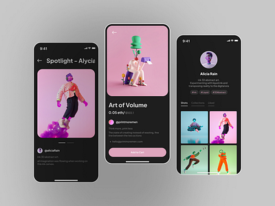 ArtScape: Ultimate 3D art library for creators 3d app art artlibrary blender digital artist graphic design illustration mobile nft ui