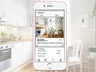 iPhone Rental Application app apple design desktop home home app house inspiration ios iphone logo mockup pink prototype rental app spain ui ui ux wireframes