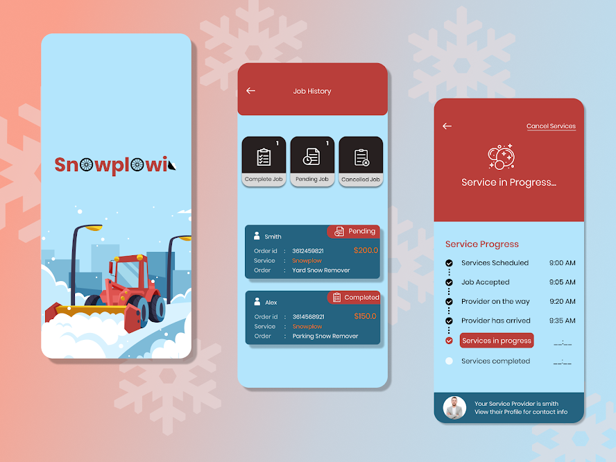 Snow Plowing App by Guru TechnoLabs on Dribbble