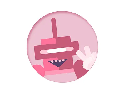 Profile Picture / Avatar avatar face flat design goofy hand happy illustration illustrator profile profile photo profile pic robot vector
