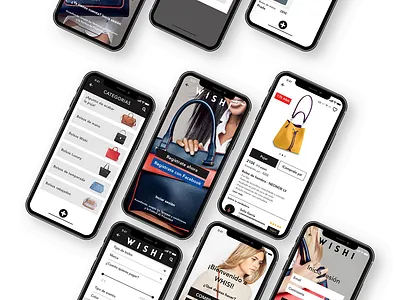 Wishi App app apple bag black branding concept app cool colors design events fashion fashion app handbags inspiration ios iphone iphonex mockup prototype ui ui ux