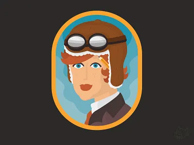Amelia Illustration amelia earhart brand branding characer character mascot illustration logo mark mascot pilot school school mascot vector