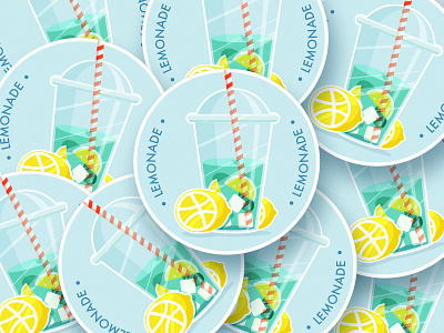 lemonade 🍸🍋🍹 branding coaster creative crown design drink illustration lemon lemonade linear lineart logo logotype mark minimal mojito patch stickermule summer wings