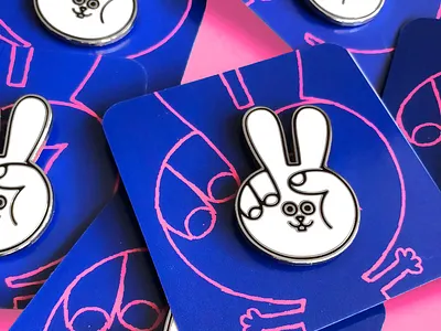 The Peace Bunny Pin animal bunny character fashion hand merchandise peace pin product