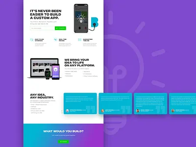Landing Page for Builder by Engineer.ai app branding design landing page typography web