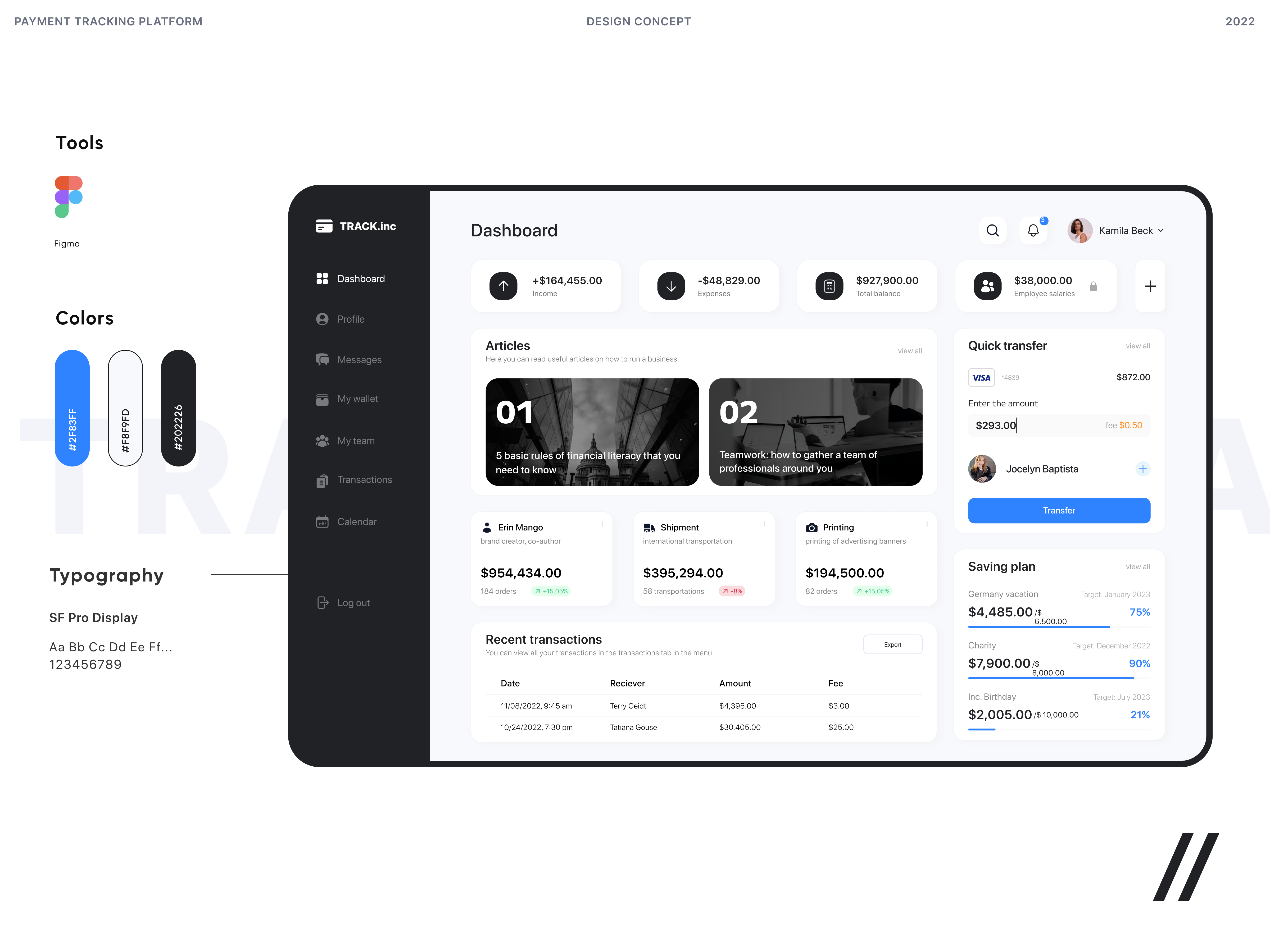Payment Tracking Web Platform by Kristina Taskaeva for Purrweb UI/UX ...