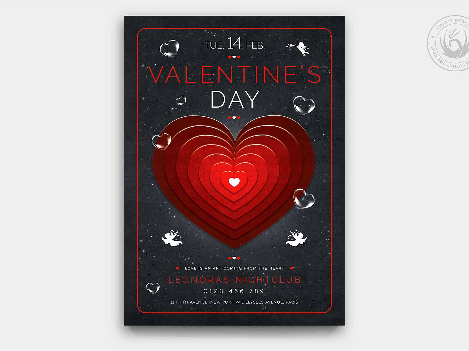 Valentines Day Flyer Template V27 by Lionel Laboureur on Dribbble