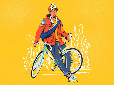 Profile app bike branding design fixie homepage icon illustration people procreate profile website