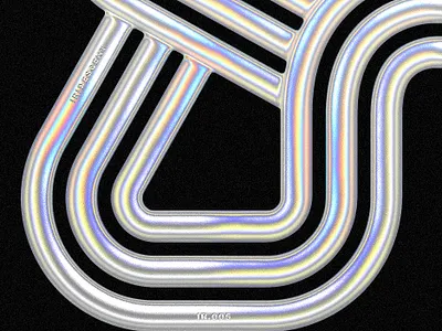 Iridescent Ampersand 3d chrome iridescent logotype metal type typo logo typography