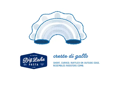 Big Lake Pasta Packaging food hand lettering illustration mid century packaging pasta