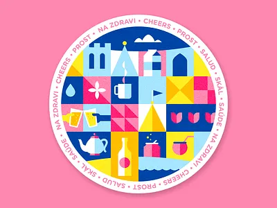 Salud cheers coaster disney disneyland drink mary blair mate salud small world sticker mule tea