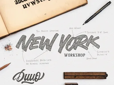 New York Workshop branding brush calligraphy hand lettering identity la lettering logo logotype new york script type typography vintage visual identity wordmark