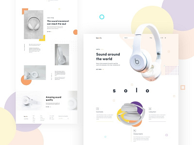 Product Design Concept agency anupdeb best shot best website 2019 branding headphones landing page product branding product design shape solo team building typogaphy uidesign uinugget ux website concept