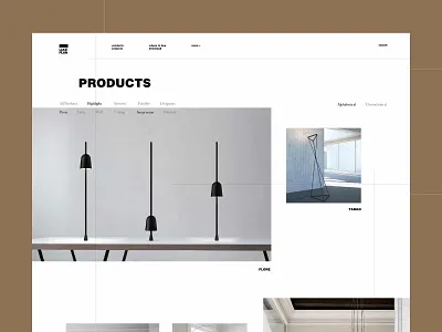 Luceplan clean colours concept design ecommerce flat grid interface light logo minimal simple typography ui ux web website white