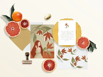 Citrus Invitation Card Mockup design graphic design invitation mockup scene wedding