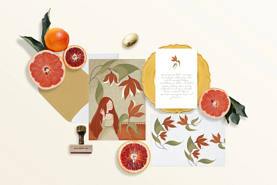 Citrus Invitation Card Mockup design graphic design invitation mockup scene wedding