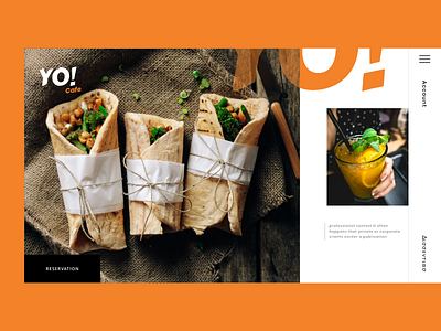 Yo Cafe Homepage Concept - Freebie animation app branding clean design flat free freebie homepage icon illustration iphone logo mockup template ui ux vector web website