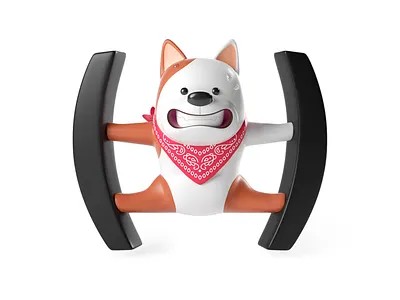 Otto Stickers 3d c4d character dog icon illustration octane pitch render sticker stickers