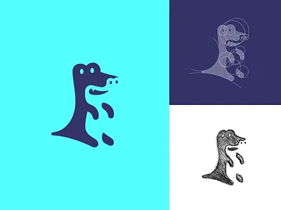 Standing gator logo concept 01 alligator branding gator icon illustration logo negative space negative space logo vector
