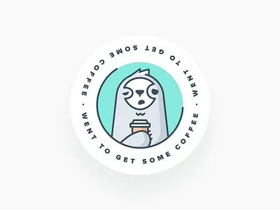 Sloth Coaster badge coaster coffee sleepy sloth sticker sticker mule tired