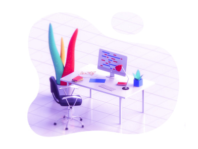 Office 3d 3d animation app branding design flat game icon illustration interface isometric landing page logo lowpoly render typography ui ux vector web web design