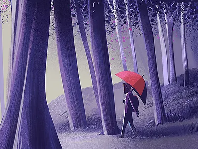 Solitary walk andamans contrast forest india ipad pro island procreate app trees walk woods