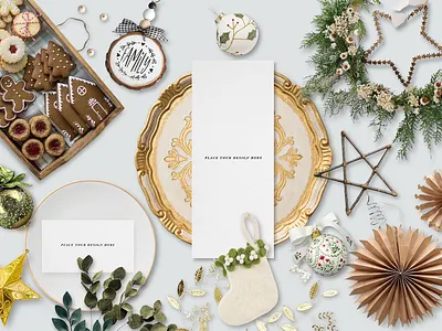 Christmas Food Menu Mockup Generator christmas design graphic design invitation mockup scene