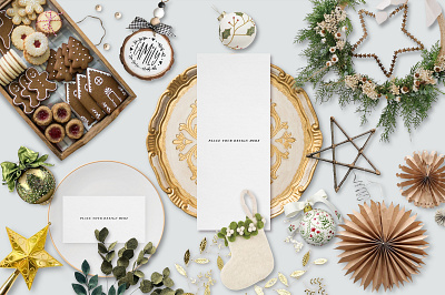 Christmas Food Menu Mockup Generator christmas design graphic design invitation mockup scene