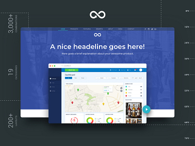 Header Styles Collection design header landing page multipurpose sketch sketchapp startup template ui ui kit ux web website