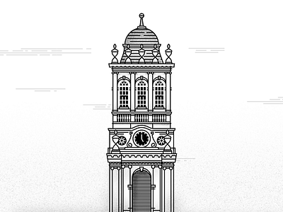 Norton Tower art campus christian church design grain illustration kentucky ky line line art louisville norton seminary shadowing southern vector