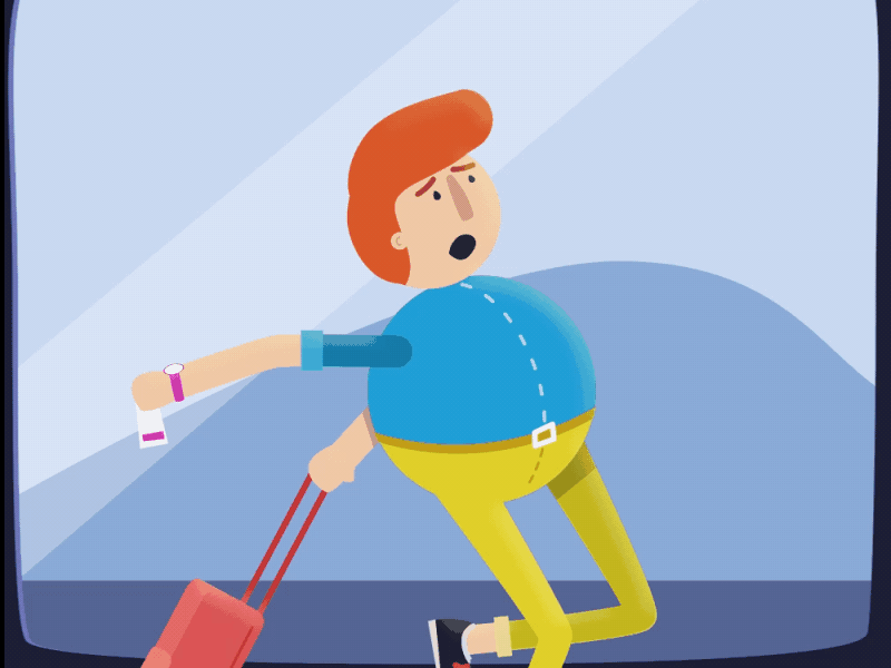 Running Late 2d after effects animation character cycle flat illustration motion graphic rubberhose