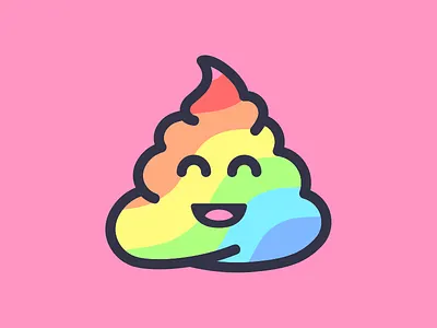 Rainbow Poop Emoji branding colors emoji icon illustration logo nice pink poop rainbow ui vector