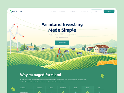 farm investing web design agroculture farmland fields food fram green land nature organic village