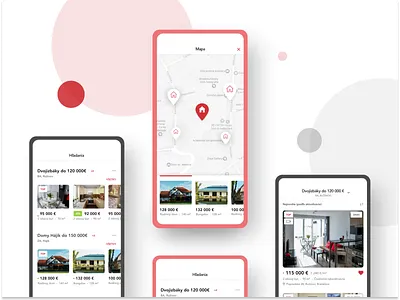 iOS App Nehnutelnosti - Biggest real estate in Slovakia app casestudy design minimalistic mobile mobileapp red ui uiux ux