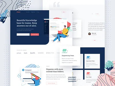 Exploration Landing Page Illustration business clean design header icon illustration landing page management pattern people ui