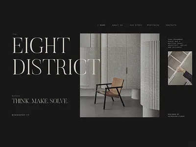 Black Interior Website black black white chair clean design dark dark mode interior minimalist website design