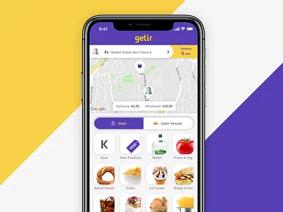 Getir delivery delivery service food getir grocery ios iphone ui ux