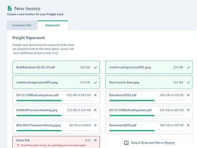 File upload - 2nd iteration card data documents file file management file manager files upload ux