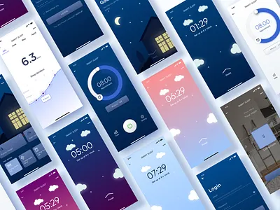Smart home-Smart sleep 4 app blue clean colorful sleep smart home