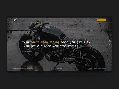 Honda Caferacer Homepage Design gradient homepage minimal minimalism onepage typography ui ux uxui web webdesign website