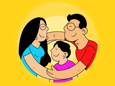 Family Coaster Design coaster coaster design creative design family illustration illustrator lineart stickermule ui illustration