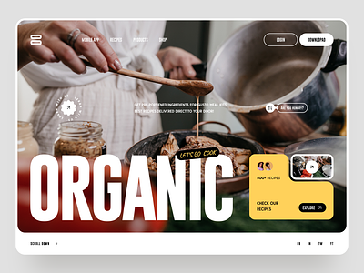 Food Recipe Landing Page chef concept cook cooking delivery design food hero minimal recipe ui uidesign userinterface